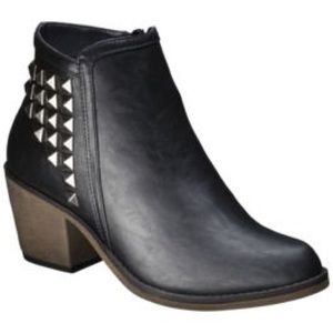 Black studded booties